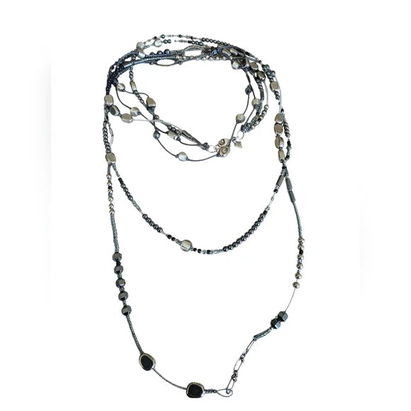Silpada Sterling Silver Multistrand Hematite Seed Bead Dewdrops Necklace N2097 - Picture 10 of 15
